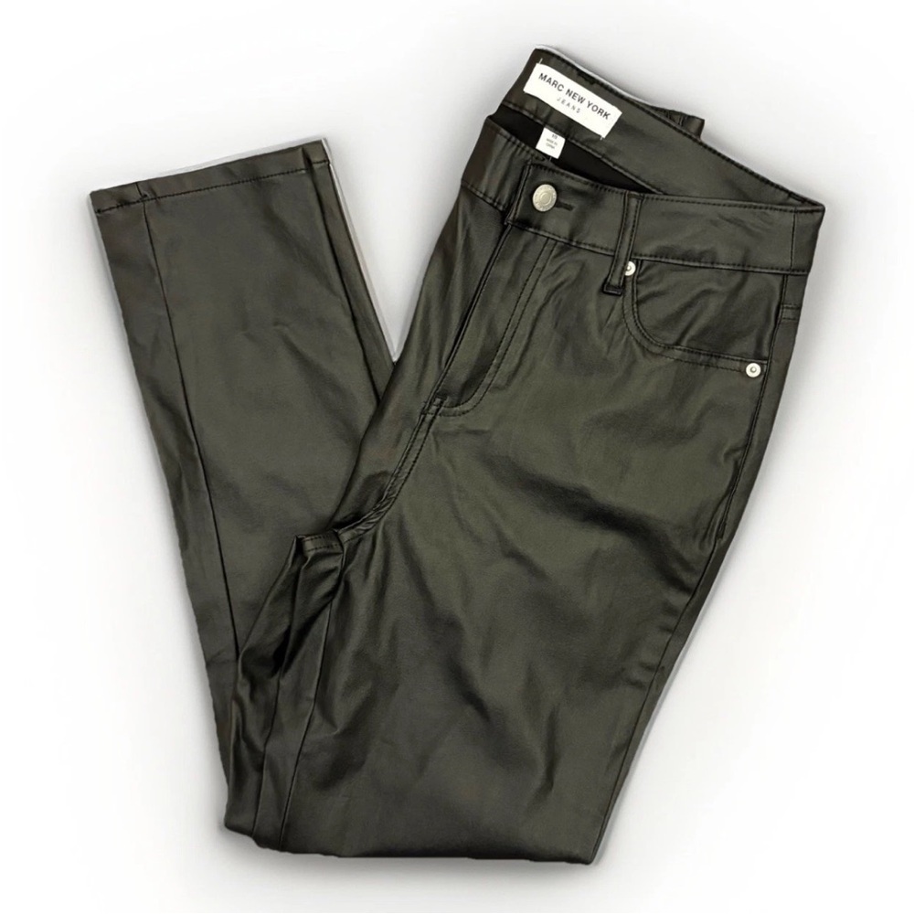 Marc New York Women's Skinny Ankle Jeans Size 10 Black Coated High Rise NWT $79